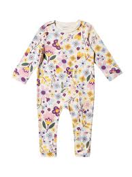 My Milestones Infant Girls Floral Printed Pure Cotton Romper Multicolour