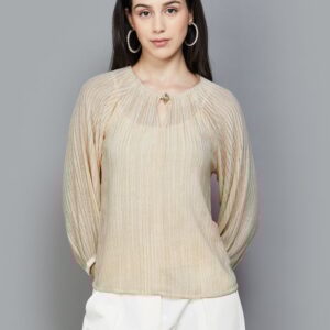 Madame Knitted Top With Camisole Size M Beige