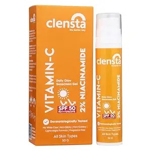 Clensta Vitamin C Daily Glow Sunscreen Gel Spf 50 Plus Plus Plus Plus 50 G