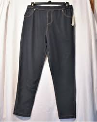 Black High Waisted Denim Like Leggings For Kids Girls Size 10 To 12Y
