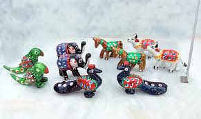 Fibers Kanha Ji Temple Decor Hand Painted Animal Set