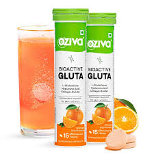 Oziva Bioactive Gluta Antioxidant Support For Skin Radiance Orange Flavour 15 Tablets Pack Of 2