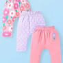 Babyhug Interlock Full Length Diaper Leggings With Floral Print Pack Of 3 Size 6 To 9 Months