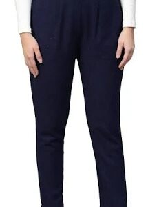 Women Blue Colour Trouser Ankle Size L