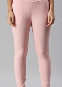 Women Pink Colour Trouser Ankle Size L