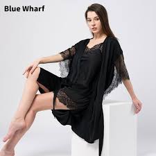 Women Belted Black Nighty For Honeymoon Size Xxl