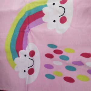 Pink Color Printed Elastic Double Bedsheet With 2 Pillow Cover