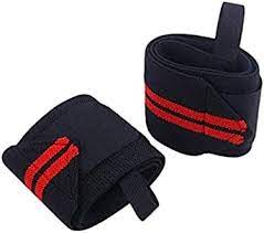 Red And Black Color Adjustable Sports Wrist Band 2 Pcs