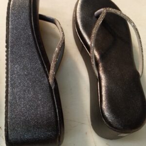 Silver Dark Grey Colour Heel Sandals For Women Size 38