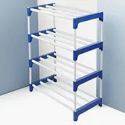 4 Tier Shoe Rack With Shelf Folding Shoe Rack