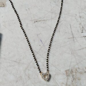 Black Color Heart Shape Mangalsutra For Women