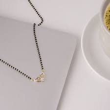 Black Color Heart Shape Mangalsutra For Women