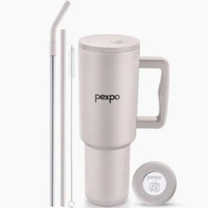 Pexpo Stanzy Isi Certified Double Wall Insulated Stainless Steel Tumbler With Handle 1200Ml Grey