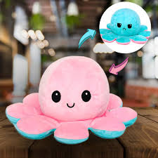 Soft And Plush Embroidered Happy And Sad Pink And Blue Color
