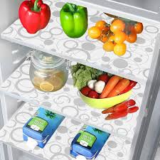 Transparent White Printed Fridge Mat For Kitchen Pack Of 6