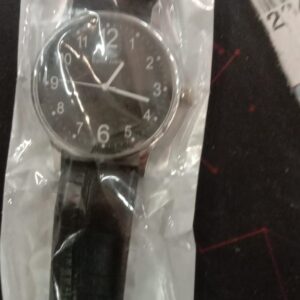 Black Leather Strap Analog Watch For Men