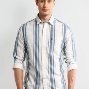 Us Polo Assn Vertical Striped Slim Fit Shirt Size S