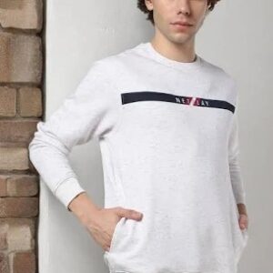 Netplay White Blend Sweatshirt For Men Size Xl