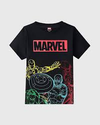 Marvel Black Printed Kids Boy Shirt Size 18
