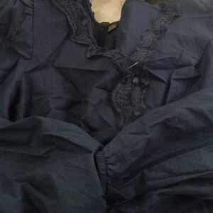 Shein Navy Blue V Neck Flared Sleeve Top For Women Size M