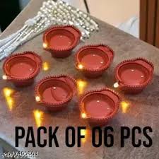 Brown Color Led Diya Pack Of 6