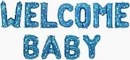 Welcome Baby Blue Foil Balloons