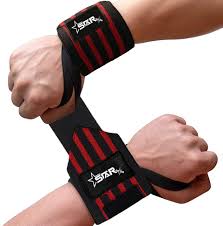 Weight Lifting Wrist Support Pack Of 2 Wrist Band Black And Red Colour