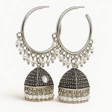 Chalis Chor Afghani Style Antique Oxidised Jhumka Women
