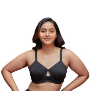 Nykd Minimizer Padded Bra Layer Free Chevron Knitted Straps Black Colour Size 42B