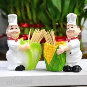 Merak Arts Chef Toothpick Holder For Dining Table Pack Of 2