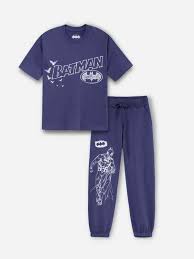 Nap Chief Boys Girls Batman Casual T Shirt Track Pants Skipper Blue Size 11 To 12 Years