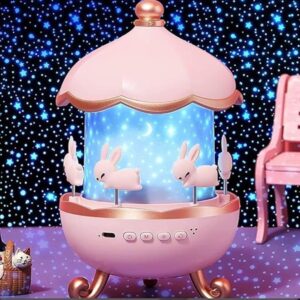 Starry Sky Bunny Carousel Night Light Projector