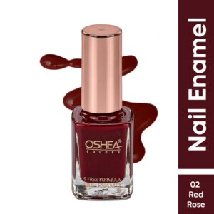 Oshea Herbals Nail Enamel 02 Red Rose 10 Milliliters Pack Of 2