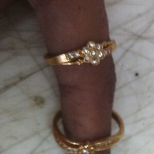 Golden Color Flower Design Women Ring Set Of 2