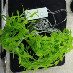 200 Leds Artificial Leaf Curtain String Light With 8 Modes Color Green