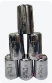 Flower Design Stainless Steel Glass For Home Set Of 6