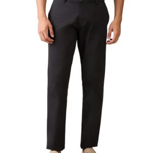 Parx Men Low Rise Tapered Fit Print Pattern Cotton Flat Front Casual Trouser Size 36