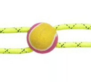 Cuddly Beans Tennis Ball Rope Handle Pet Toy Multicolour