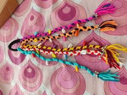 Navratri Look Hair Braids With Rubber Bands