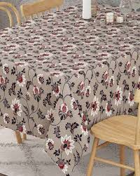 Floral Print Cotton 6 Seater Dining Table Cover