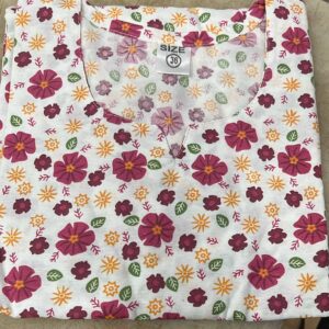 Women White Colour Flower Printed Kurti Size 36