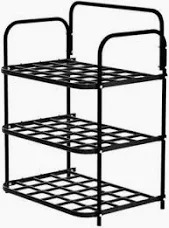 4 Layer Shoe Rack Plastic Black Colour