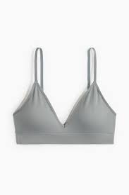 Hm Women Soft Cup Plunge Grey Bra S