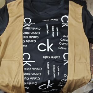 Full Sleeve Printed T Shirt For Men Beige Black Size M