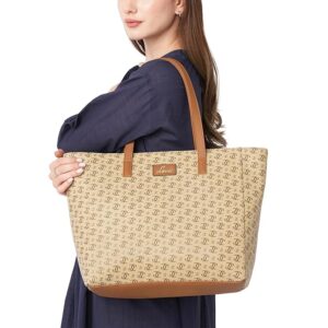 Lavie Womens Miranda Monogram Ll Print Tote Bag Brown