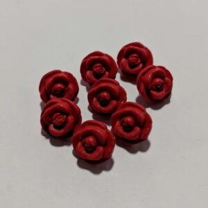 Rose Shape Red Color Boton Set Of 8 Pcs
