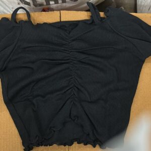Women Black Color Crop Top Size M