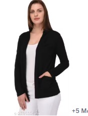 Women Black Color Shrug Size M