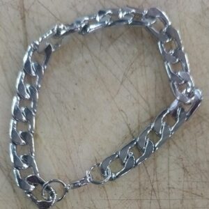 7Mm Curb Chain Heavy Bracelet In Sterling Silver For Men