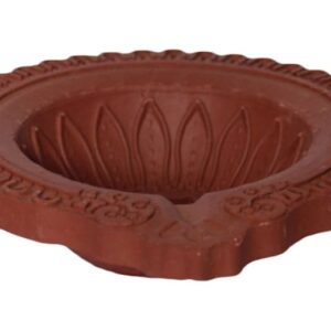 Sunaarthy Handicrafts Mud Vilakku S212 Brown Pack Of 5
